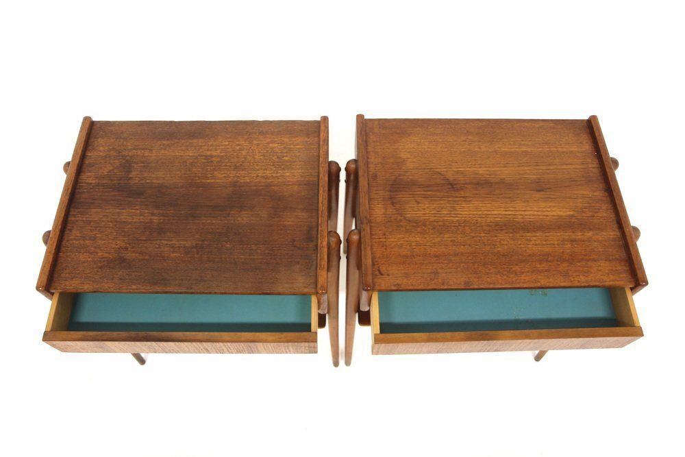 Teak Bedside Tables From Carlström, Sweden, 1960s, Set Of 2 photo for sale