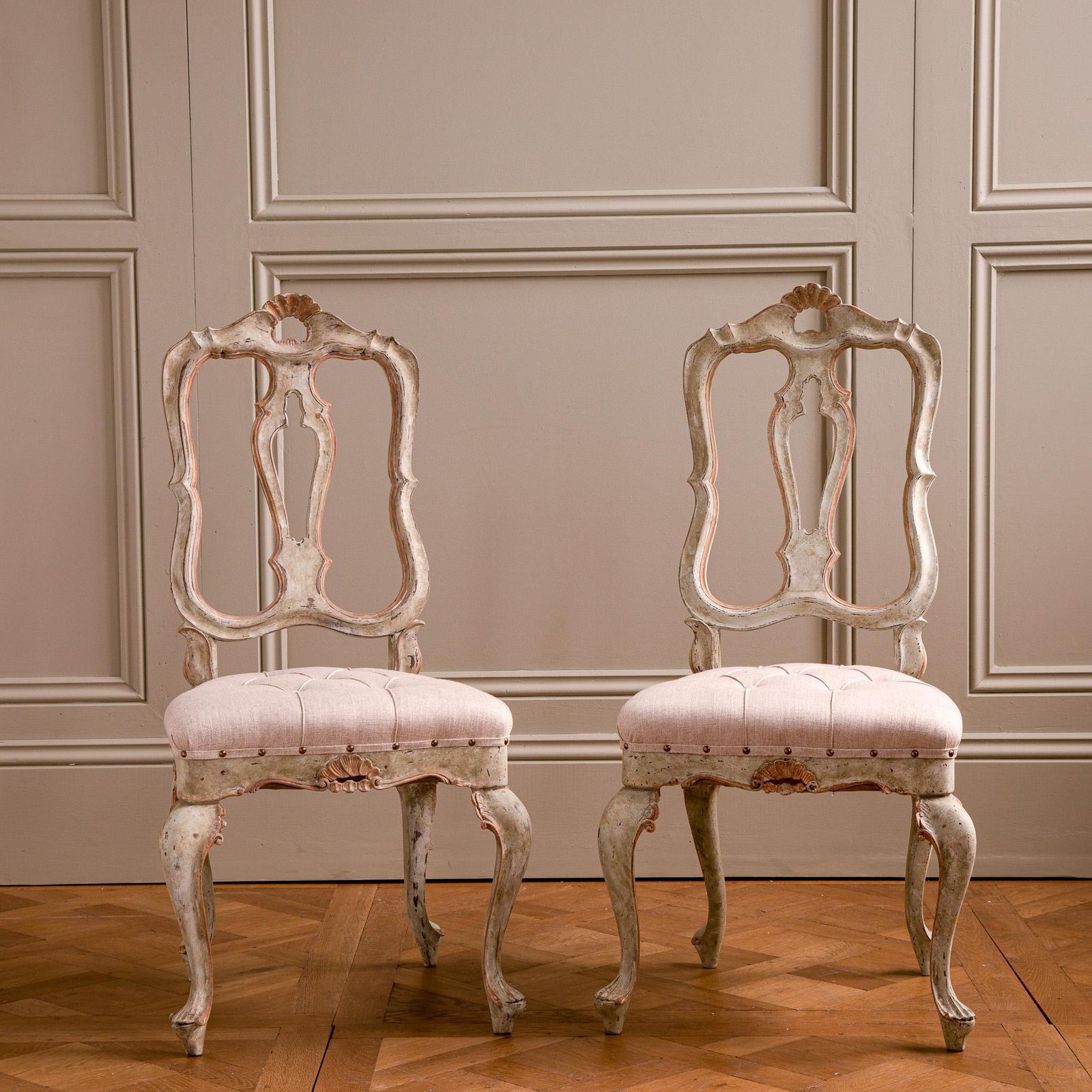 Set Of 6 Early 20th Century Italian Dining Chairs With Rococo Features photo for sale