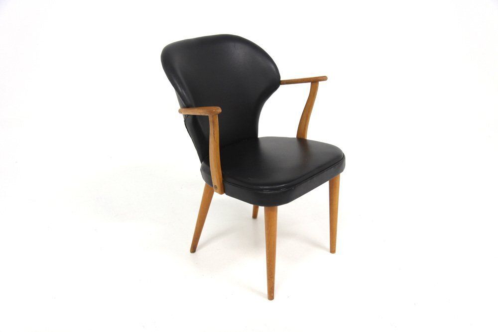 Fauteuil scandinave en similicuir, 1960