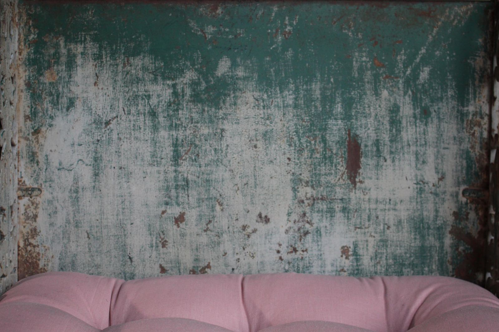 Furniture French Circa 1860 Original Painted Green Napoleon Lll Cast Iron Daybed Rococo photo