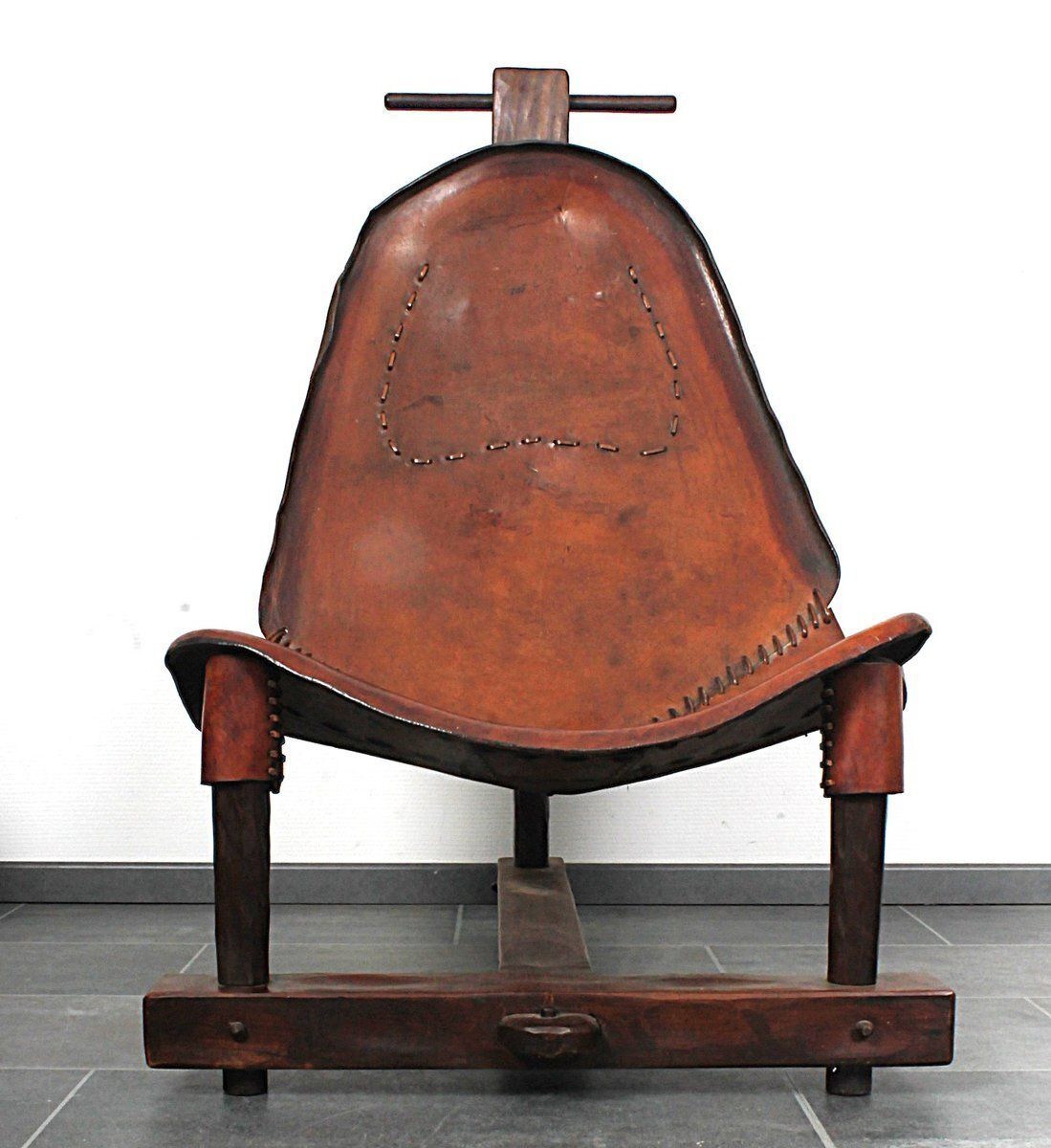 photo vintage Brutalist Oak Lounge Chair And Ottoman, 1970s, Set Of 2