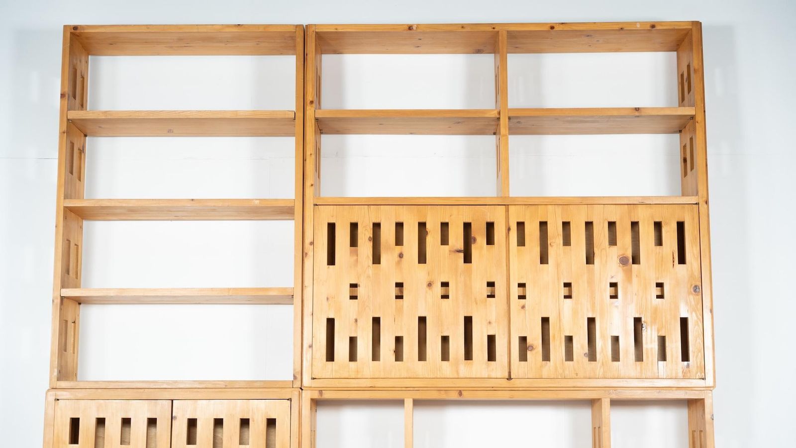 Furniture Mid Century Modern Pine Bookcase, Italy, 1970s photo