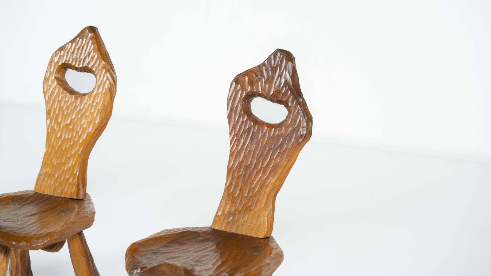 Set Of 4 Wooden Brutalist Chairs, Italy, 1970s photo 2499.0