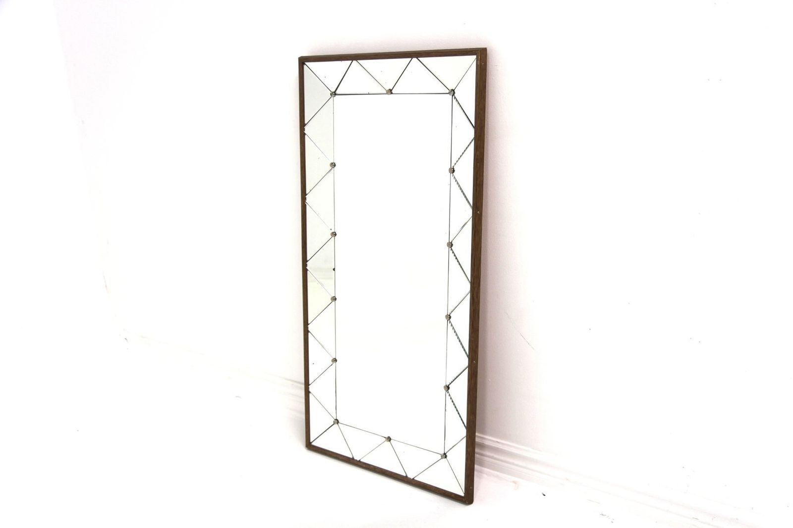 Scandinavian Teak And Metal Mirror, Sweden, 1960s photo Home Decor