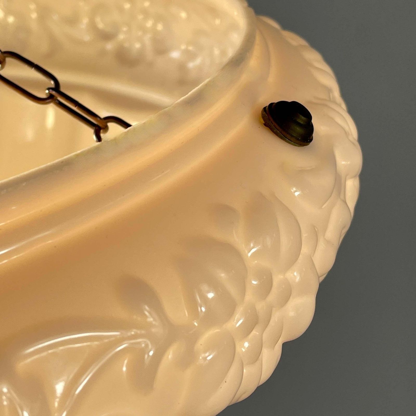 Lighting Pale Rose Marbled Glass Pendant, Sweden 1920s To 1930s photo
