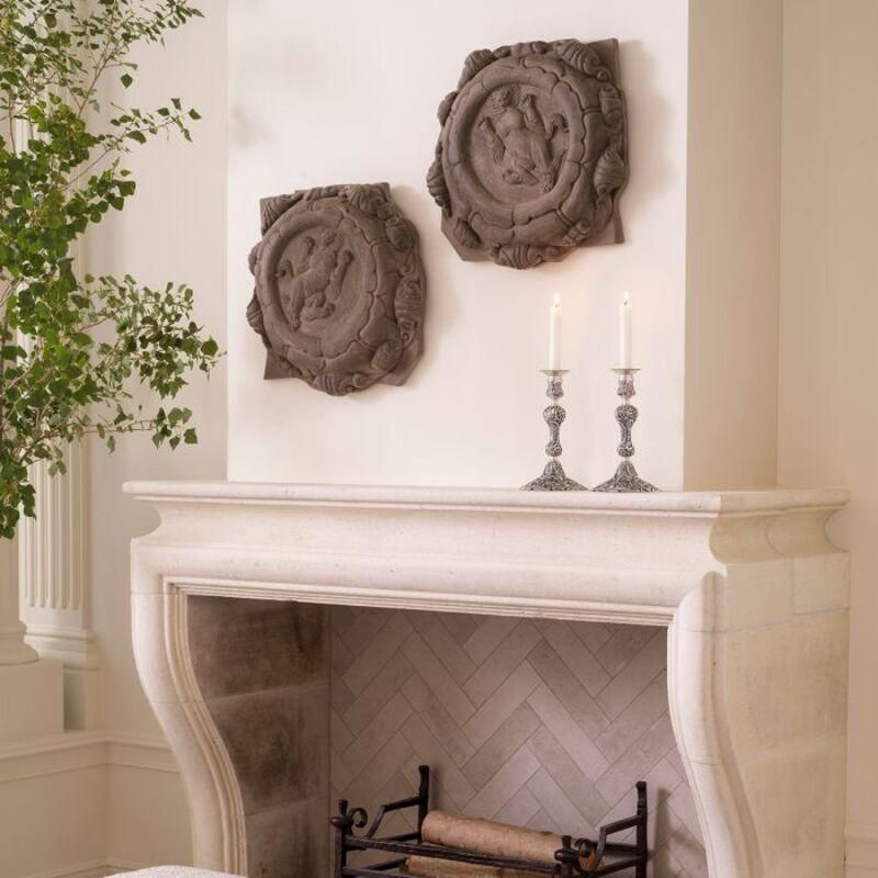 Beige Wall Medallions With Liao Dynasty Motifs, Set Of Two photo furniture