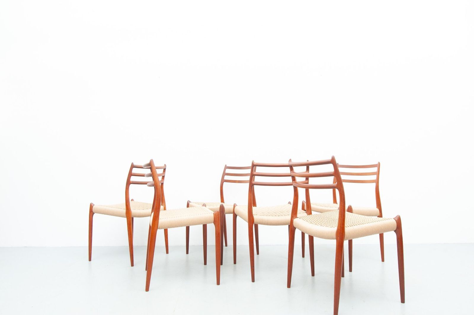 Model 78 Dining Chairs In Teak By Niels Otto Møller For J.L. Møller Møbelfabrik, 1950s, Set Of 6 photo for sale