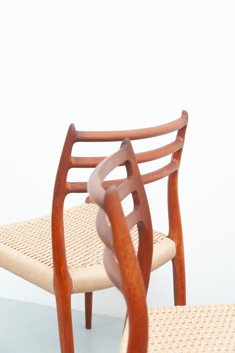 Model 78 Dining Chairs In Teak By Niels Otto Møller For J.L. Møller Møbelfabrik, 1950s, Set Of 6 photo buy