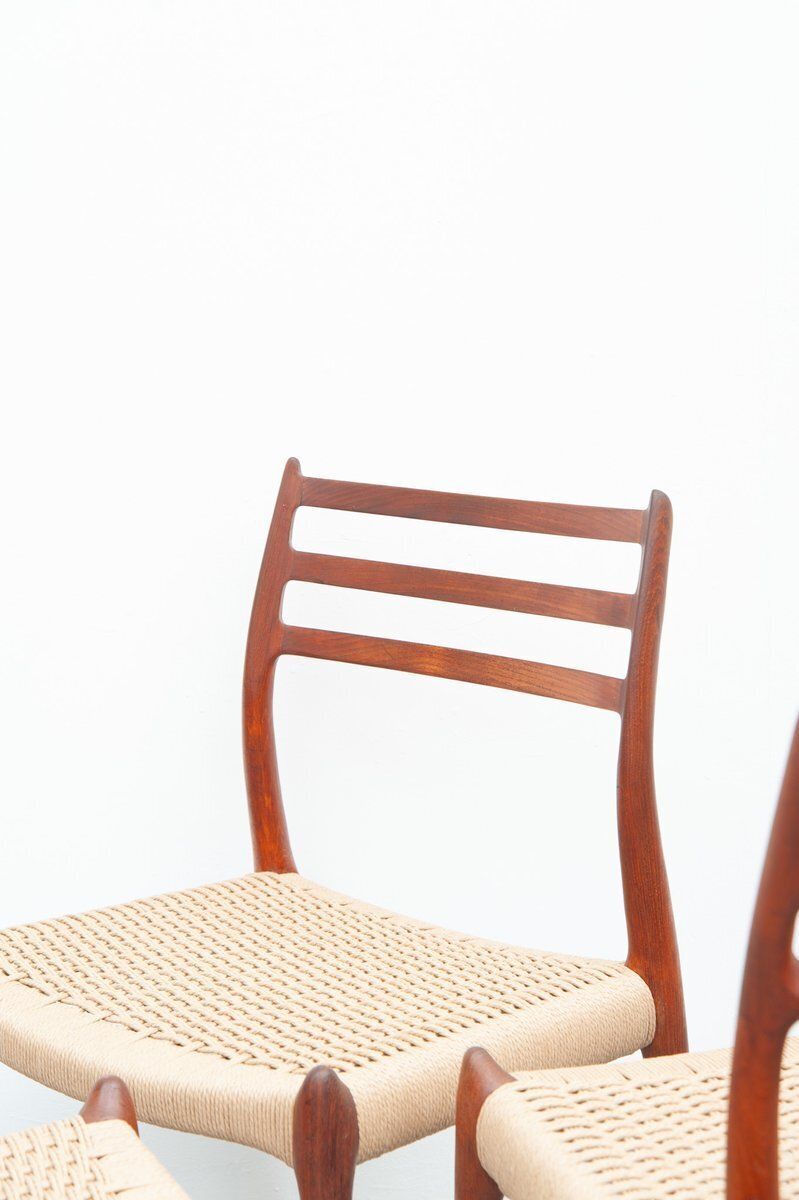 Model 78 Dining Chairs In Teak By Niels Otto Møller For J.L. Møller Møbelfabrik, 1950s, Set Of 6 photo vintage