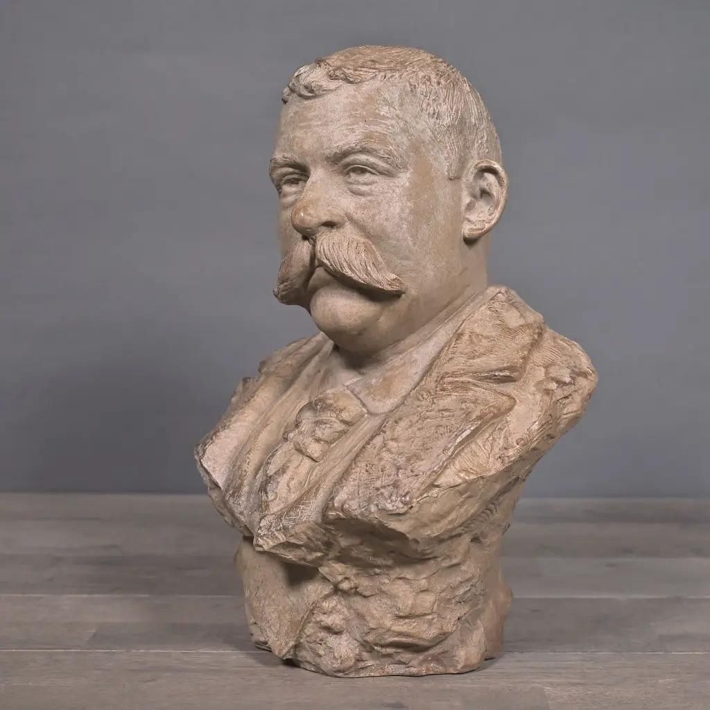 Terracotta Bust 19th Century Naturalist Sculpture photo 1524.0