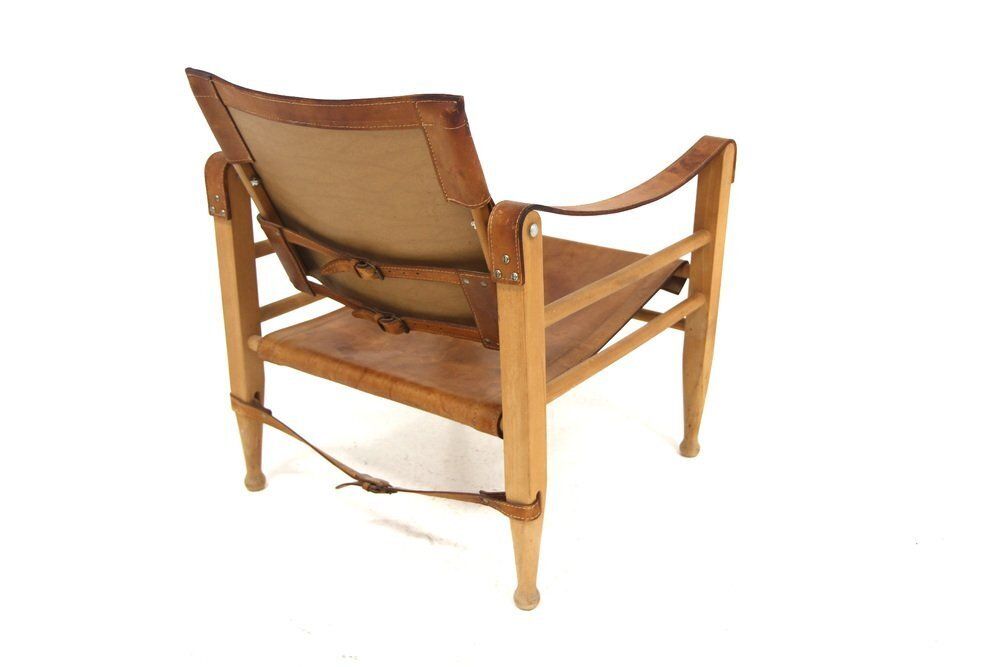 Leather Safari Chair By Aage Bruun & Son, Denmark, 1960s photo 1736.0