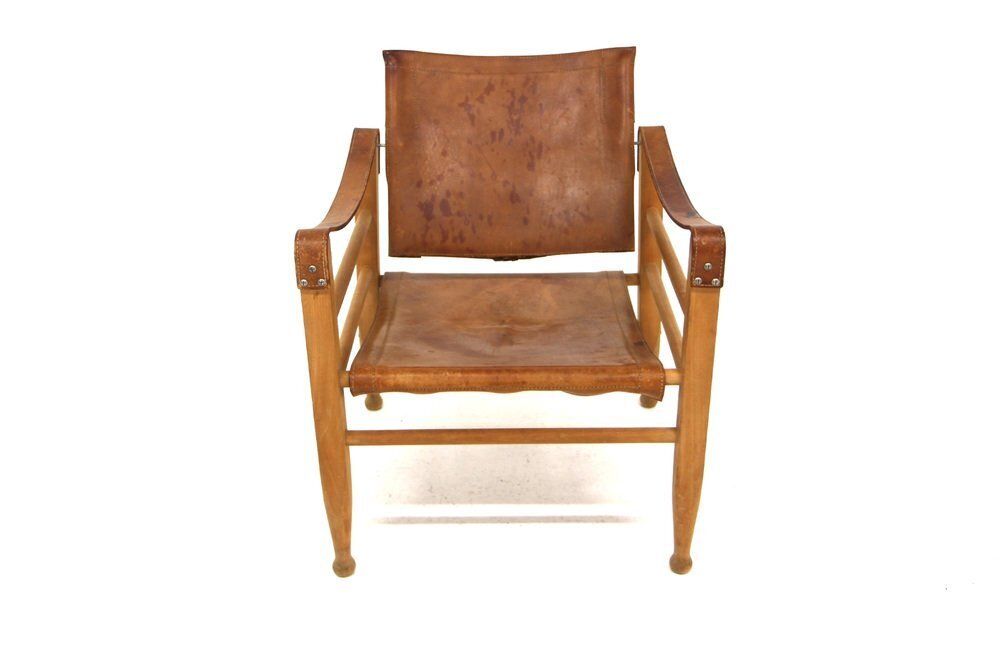 Leather Safari Chair By Aage Bruun & Son, Denmark, 1960s photo vinterior