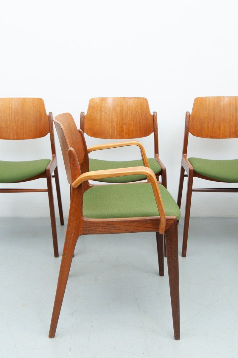 C64 And D64 Dining Chairs In Teak By Hartmut Lohmeyer For Wilkhahn, 1950s, Set Of 6 photo vintage