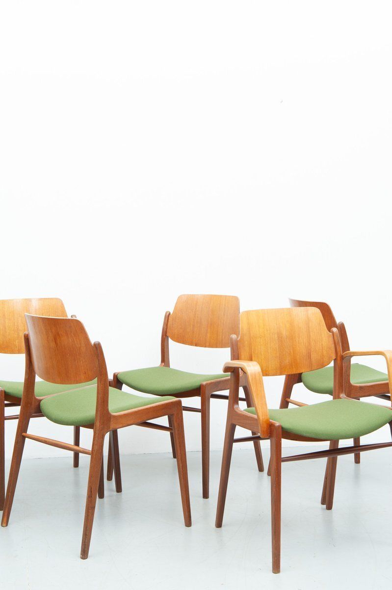 photo vinterior C64 And D64 Dining Chairs In Teak By Hartmut Lohmeyer For Wilkhahn, 1950s, Set Of 6