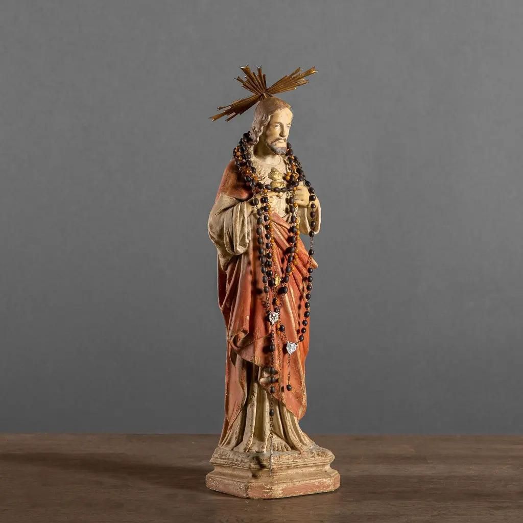 Sacred Heart With Halo, Medium Size, 19th Century Style photo for sale