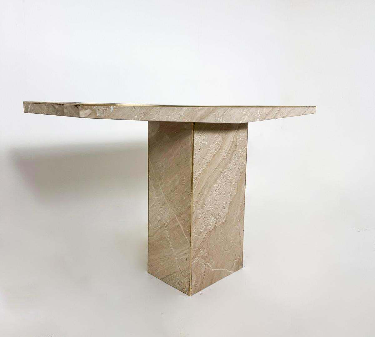 Mid Century Modern Travertine Console, Italy, 1970s photo 3986.0