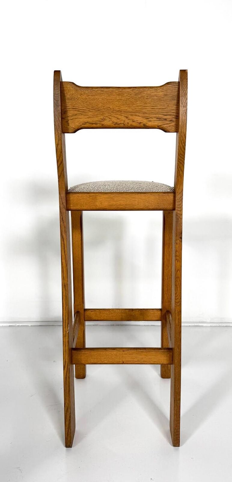 Mid Century Modern Bar Stool, Wood And Fabric, 1970s, Italy photo Furniture
