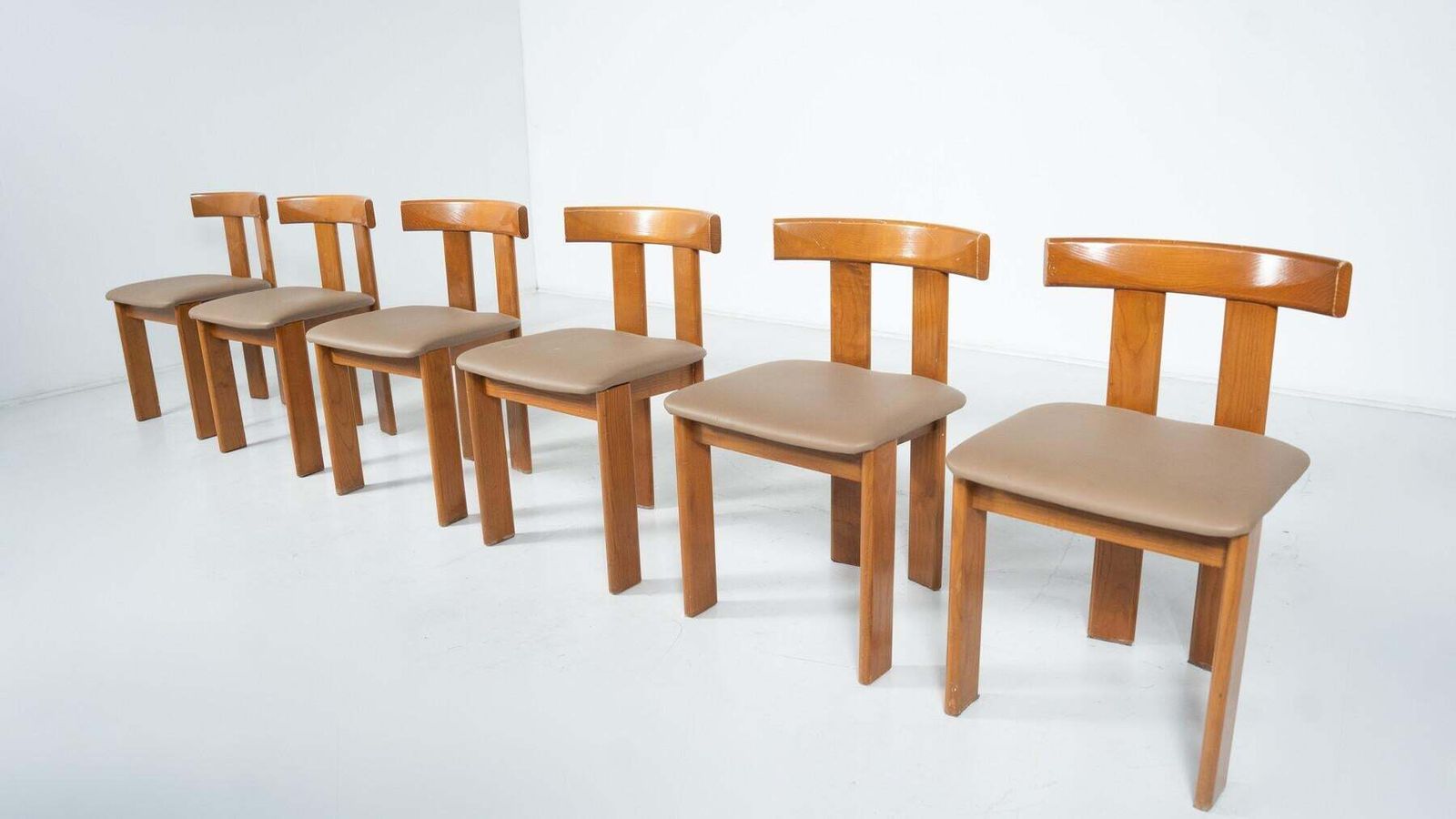 Furniture Mid Century Modern Set Of 6 Chairs By Luigi Vaghi, 1960s photo