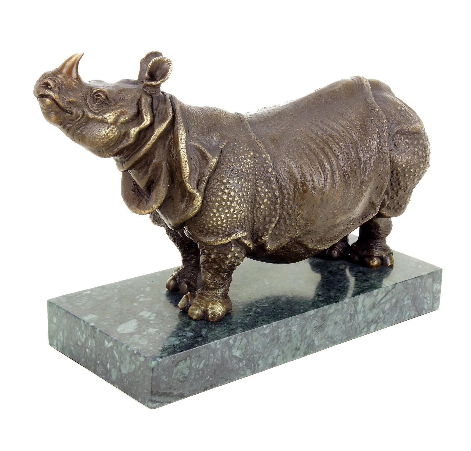 Rhinoceros Statue, Bronze Sculpture In The Style Of Rembrandt Bugatti photo vintage