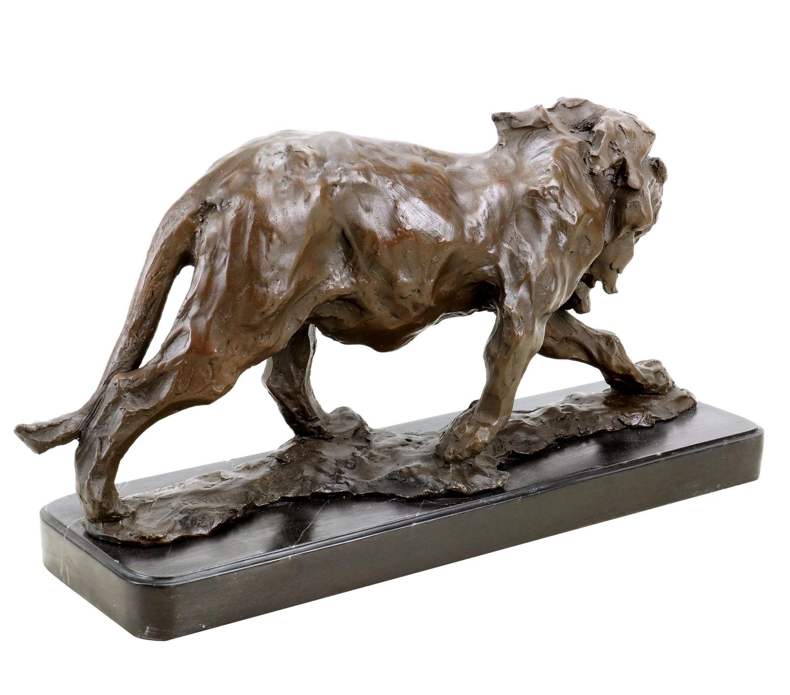 Lion Statue, Walking Lion, In The Style Of Rembrandt Bugatti Bronze Sculpture photo vintage