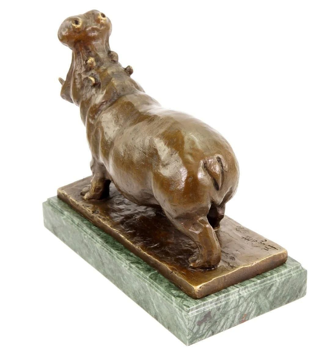 photo for sale Bronze Animal Statue, Hippopotamus In The Style Of Rembrandt Bugatti Sculpture