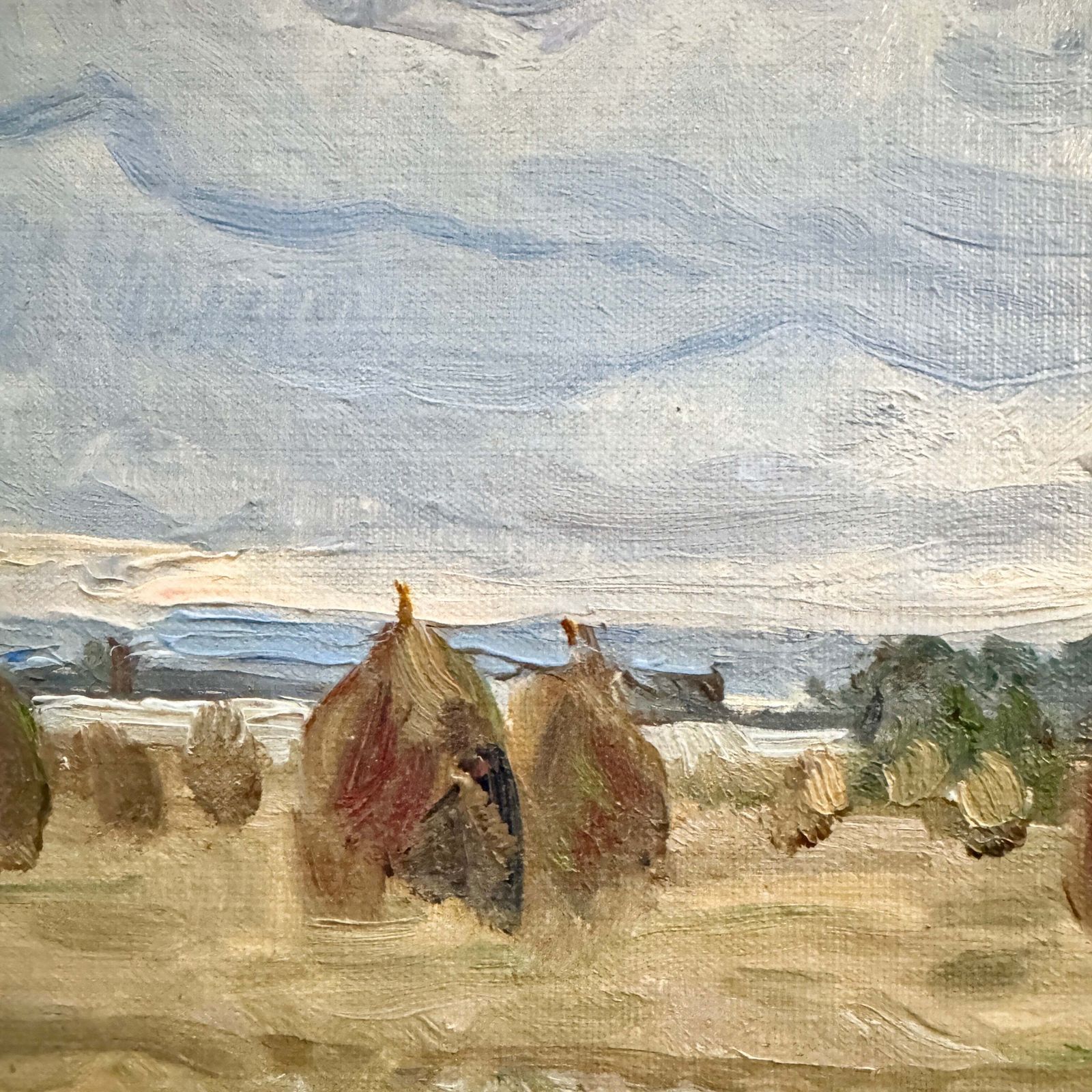When The Fields Fall Silent 1930. Vintage Swedish Oil Painting By Erik Tryggelin photo for sale