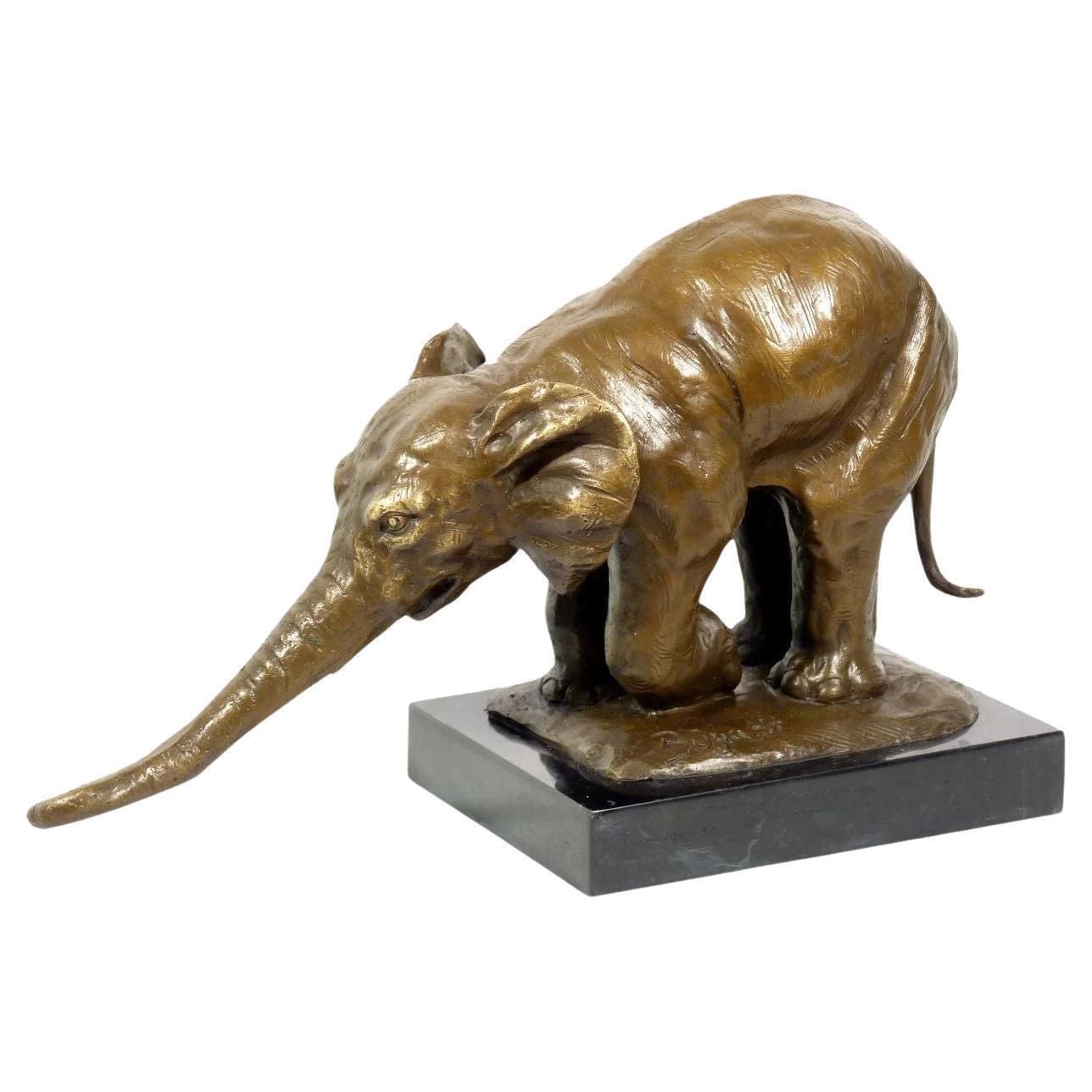 Bronze Animal Statue In The Style Of Rembrandt Bugatti Sculpture