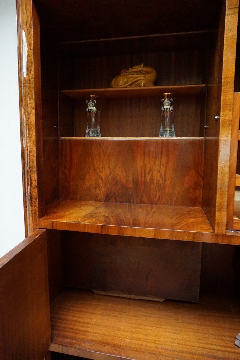 3166.0 Art Deco Walnut Display Cabinet With Secret Compartment Attributed To Jindřich Halabala, 1930s photo