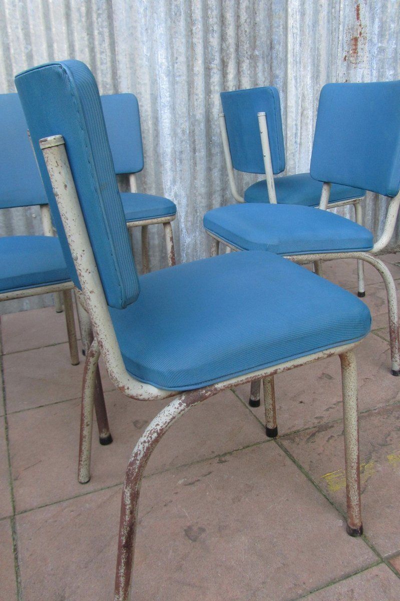 photo vintage Vintage Industrial Belgian Tubular Chair From Tubax, 1950s