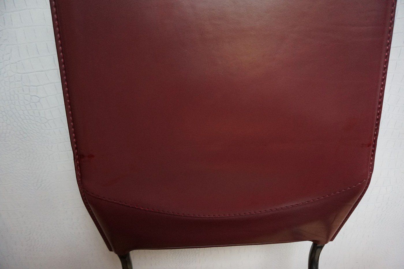 Armchairs In Bordeaux Red Leather By Ross Littell For Matteo Grassi, Steel, Italy, 1980s, Set Of 2 photo for sale