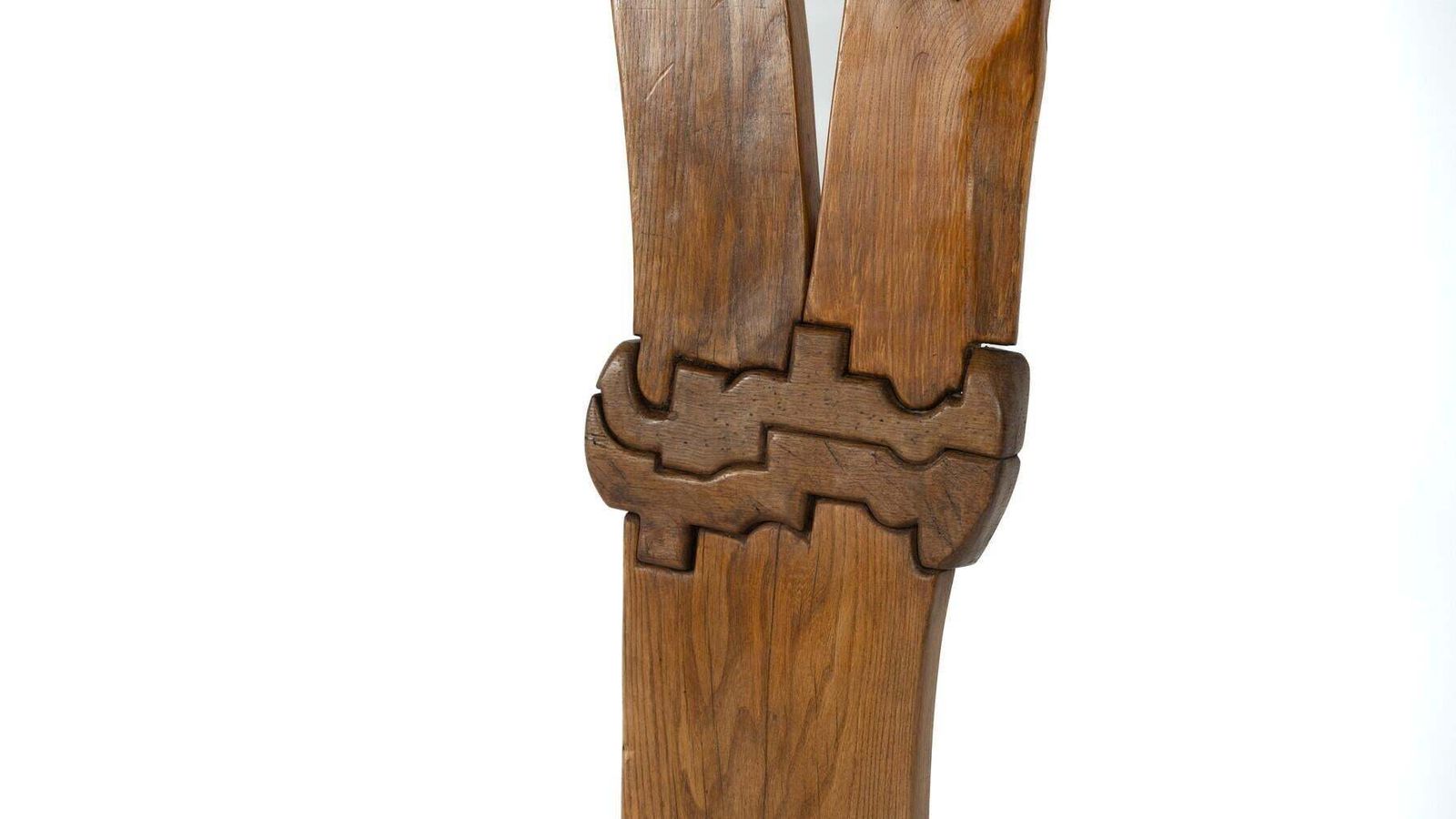 Wooden Sculpture Representing A Couple By Luciano Bertolotto, Italy, 1990s photo vinterior