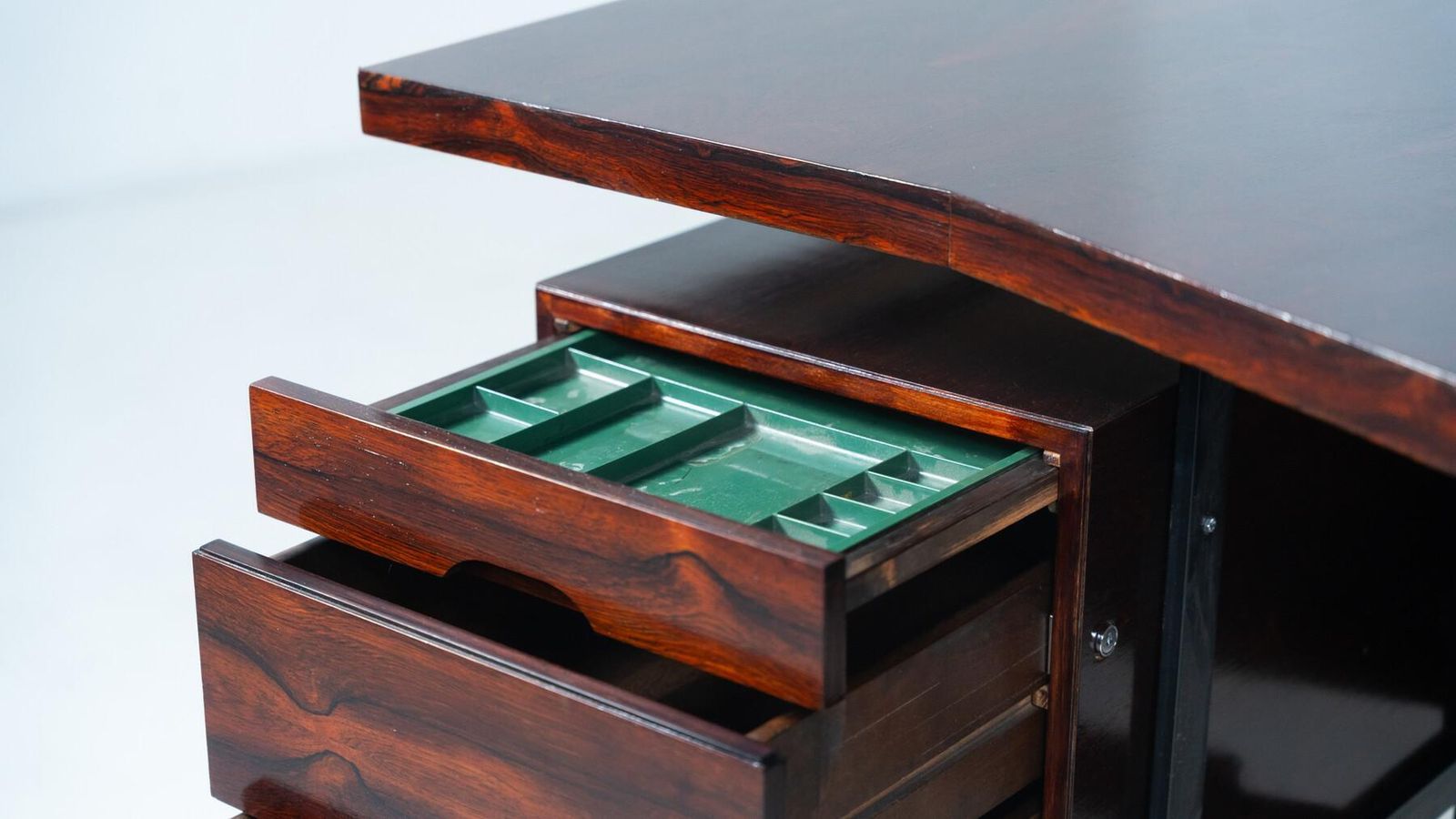 Mid Century Modern Italian Wooden Desk With Drawers, 1960s photo buy