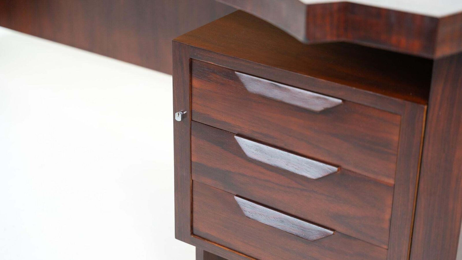 photo furniture Mid Century Modern Wooden Desk, Italy, 1960s