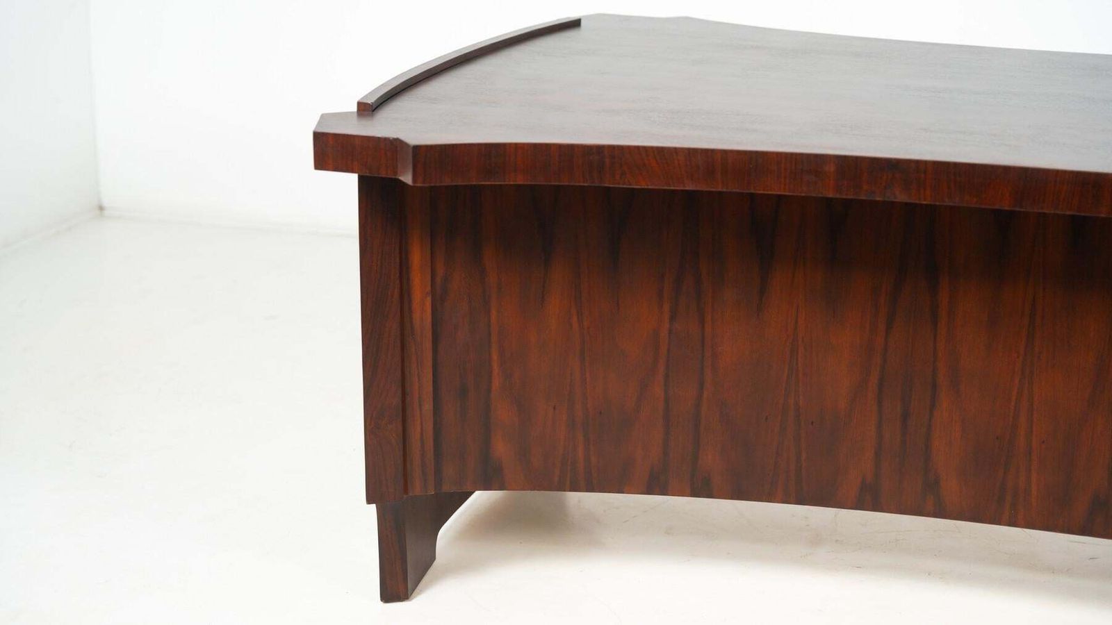 photo vintage Mid Century Modern Wooden Desk, Italy, 1960s