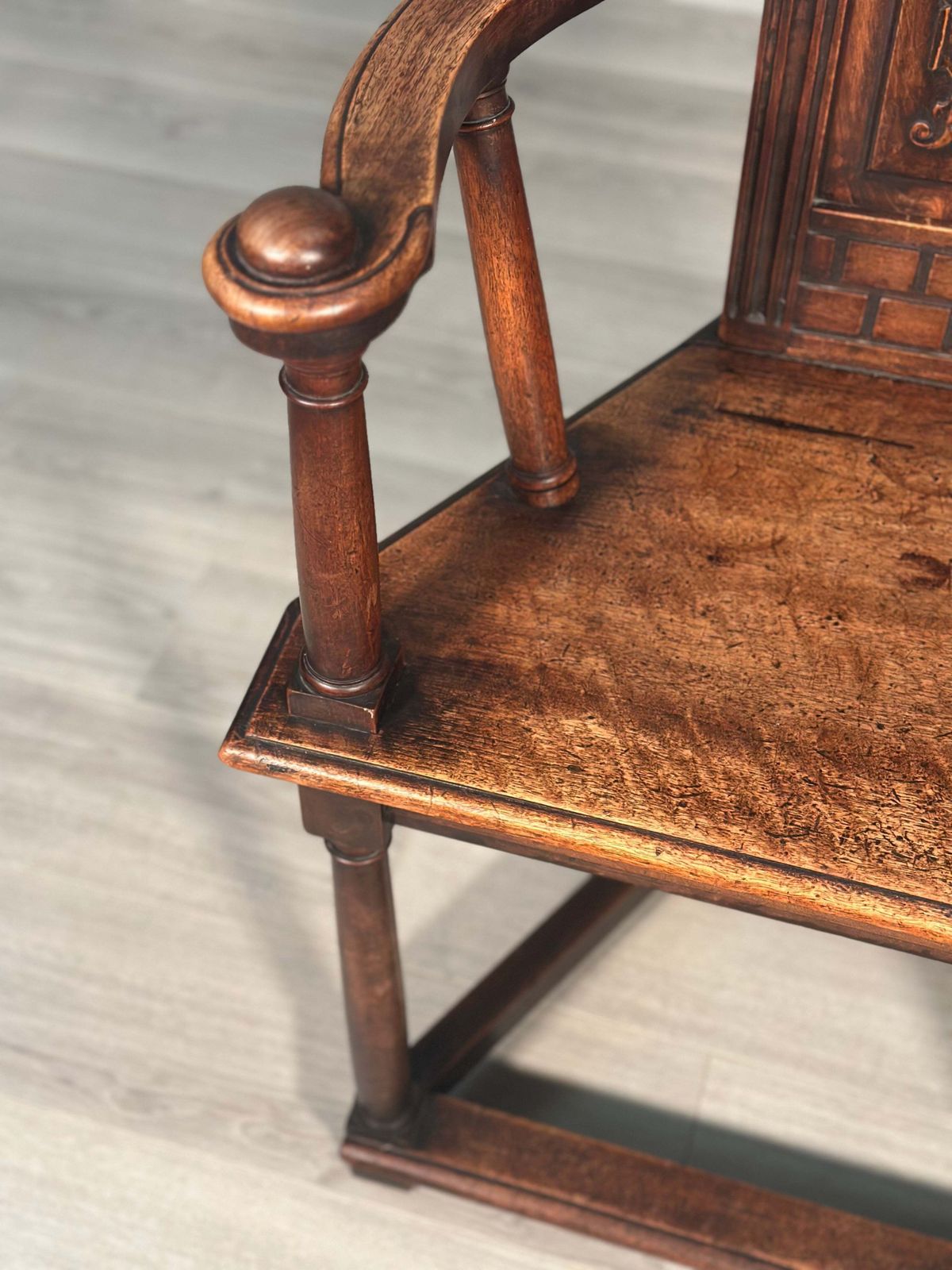 19th Century French Caquetoire Walnut Armchair photo for sale