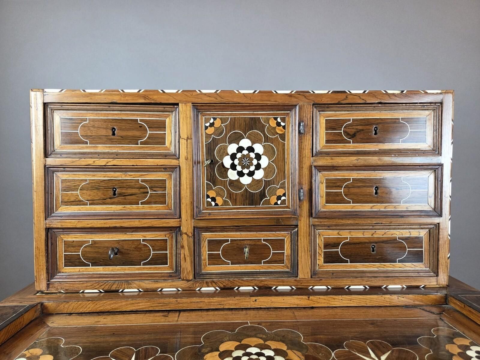photo for sale Cabinet, Walnut And Mahogany, Bone Ornamentation, Flanders , Late 18th
