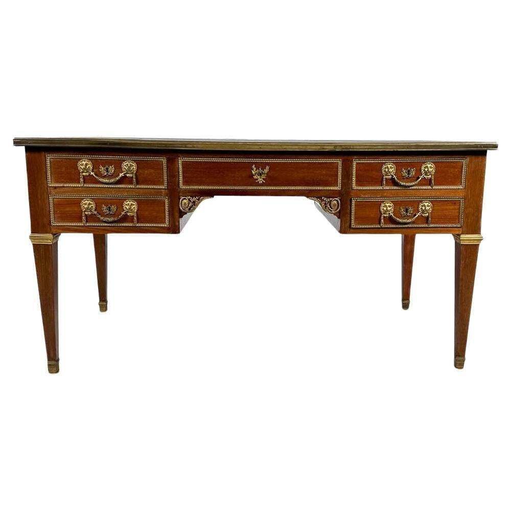 Desk, Louis XVI, Early Xixe, Mahogany Gilded Bronze