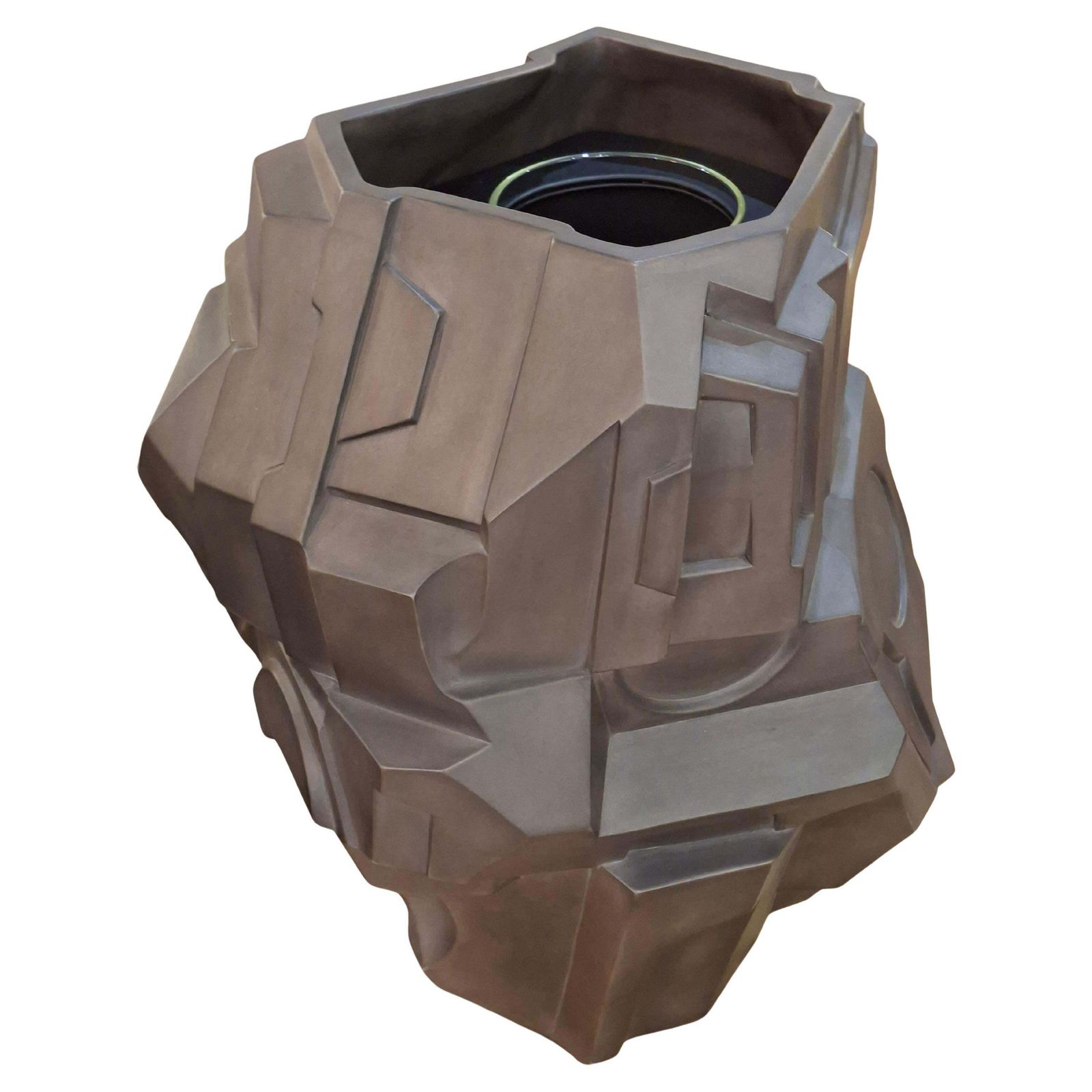 Geometric Ceramic Vase By Gille Caffier , Limited Edition 2016, N°27/90