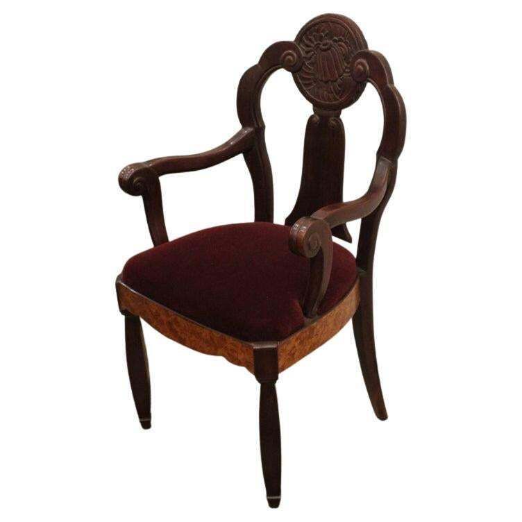 Pair Of Walnut Burl And Amaranth Wood Armchairs, Circa 1925 photo furniture