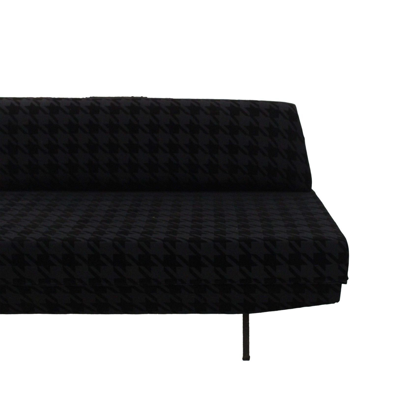 Italian Mid Century Sofa Bed In Textured Black Velvet, Italy, 1950 photo buy