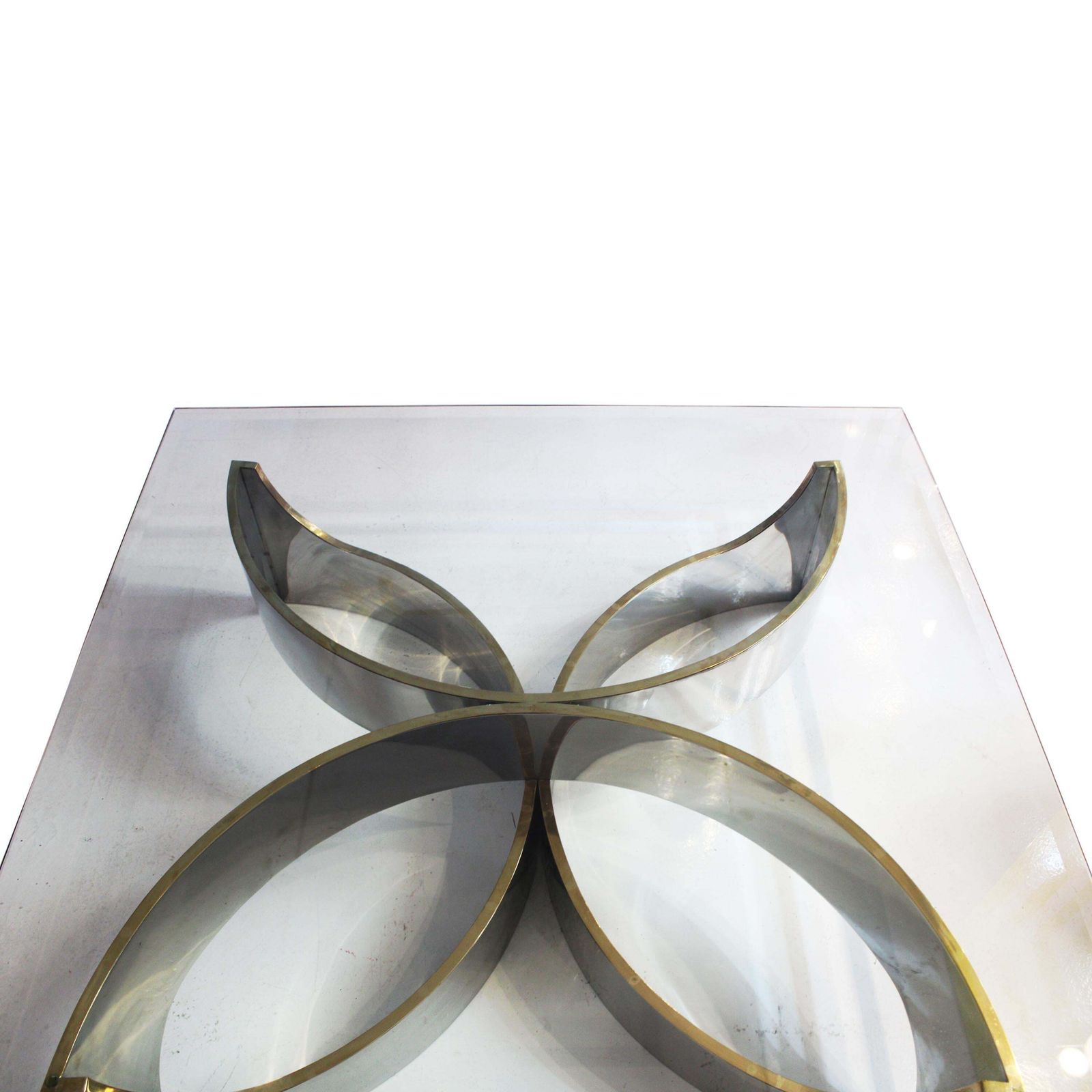 Chrome And Glass Flower Form Center Table Attributed To Frank Stella, USA, 1980 photo buy