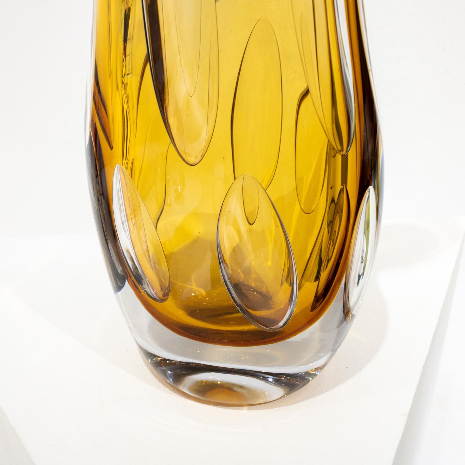 Handcrafted Semi Transparent Yellow Glass Vase, Italy, 2024 photo vinterior