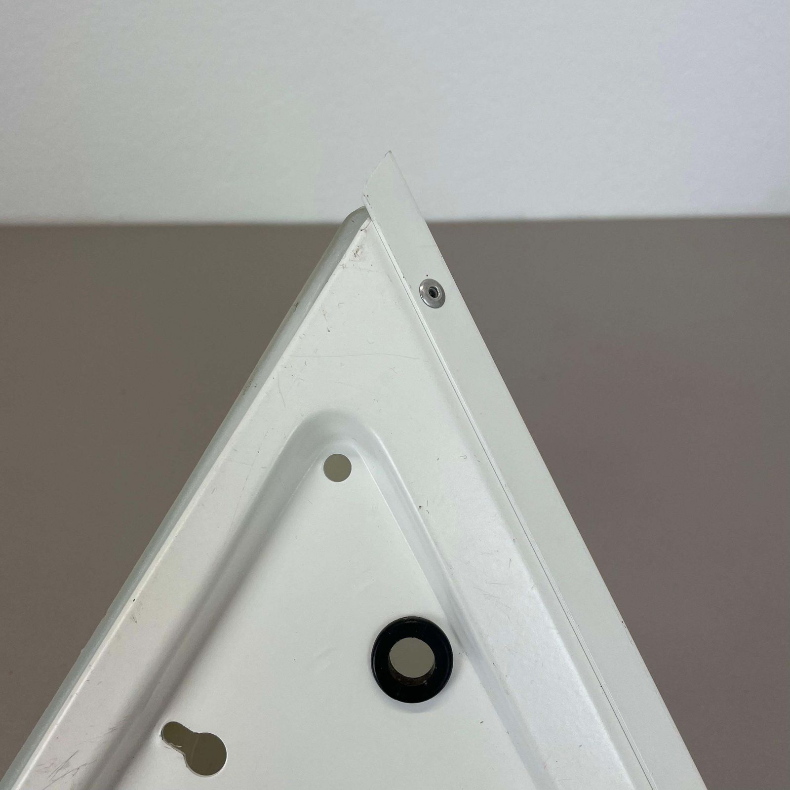 Lighting Original Cubic Satin White Glass Wall Light By Glashütte Limburg, Germany 1980s photo