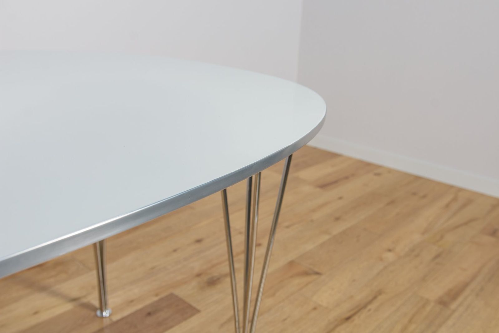photo vintage Mid Century Modern Extendable Ellipse B612 Dining Table By Piet Hein & Bruno Mathsson For Fritz Hansen, 1960s