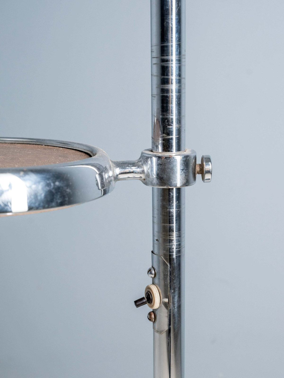 Functionalistische Verstelbare Chromen Vloerlamp, Tsjecho Slowakije, Jaren 1930 photo vinterior