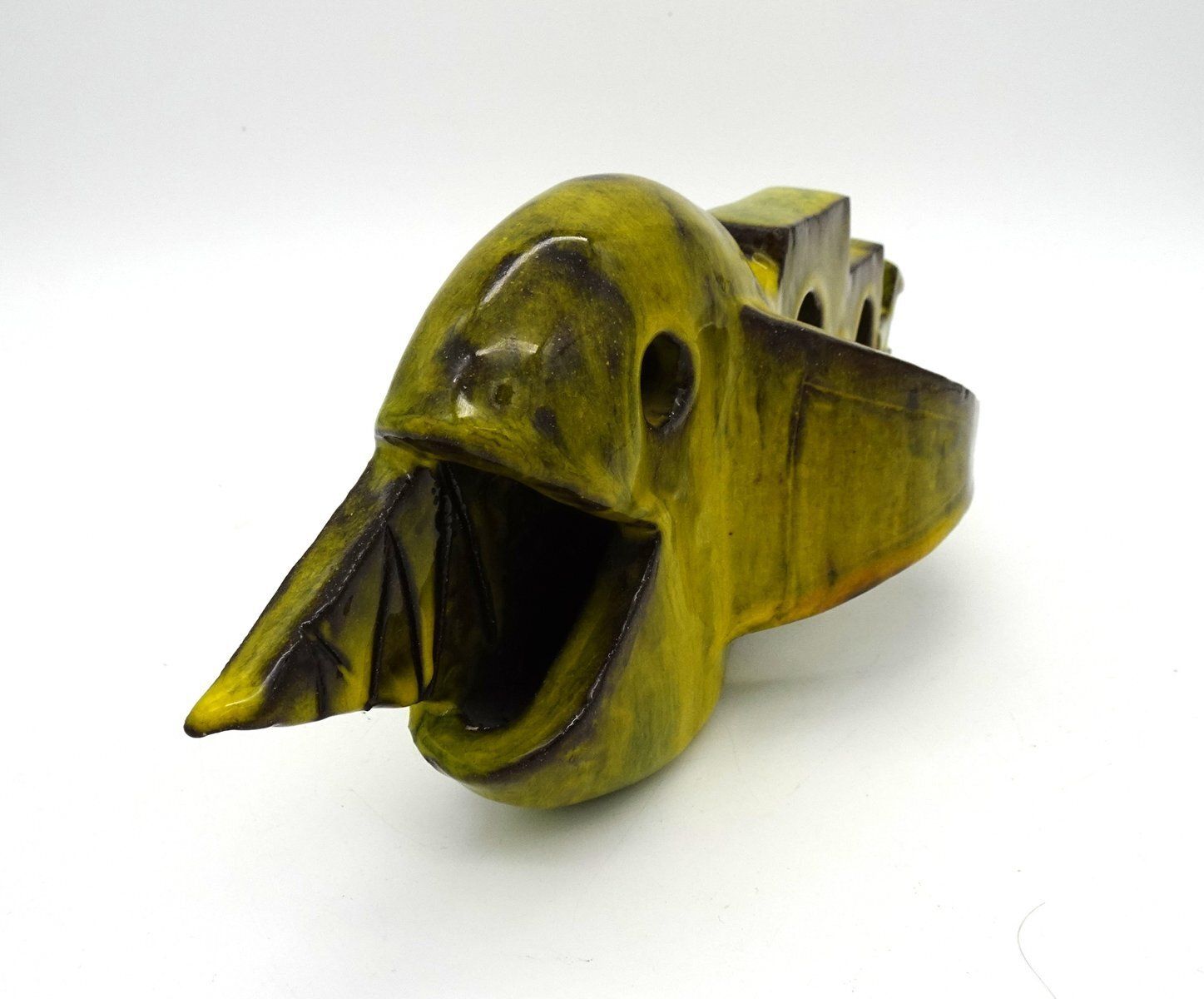 Mid Century Italian Cubist Ceramic Fish Sculpture, 1960s photo Art