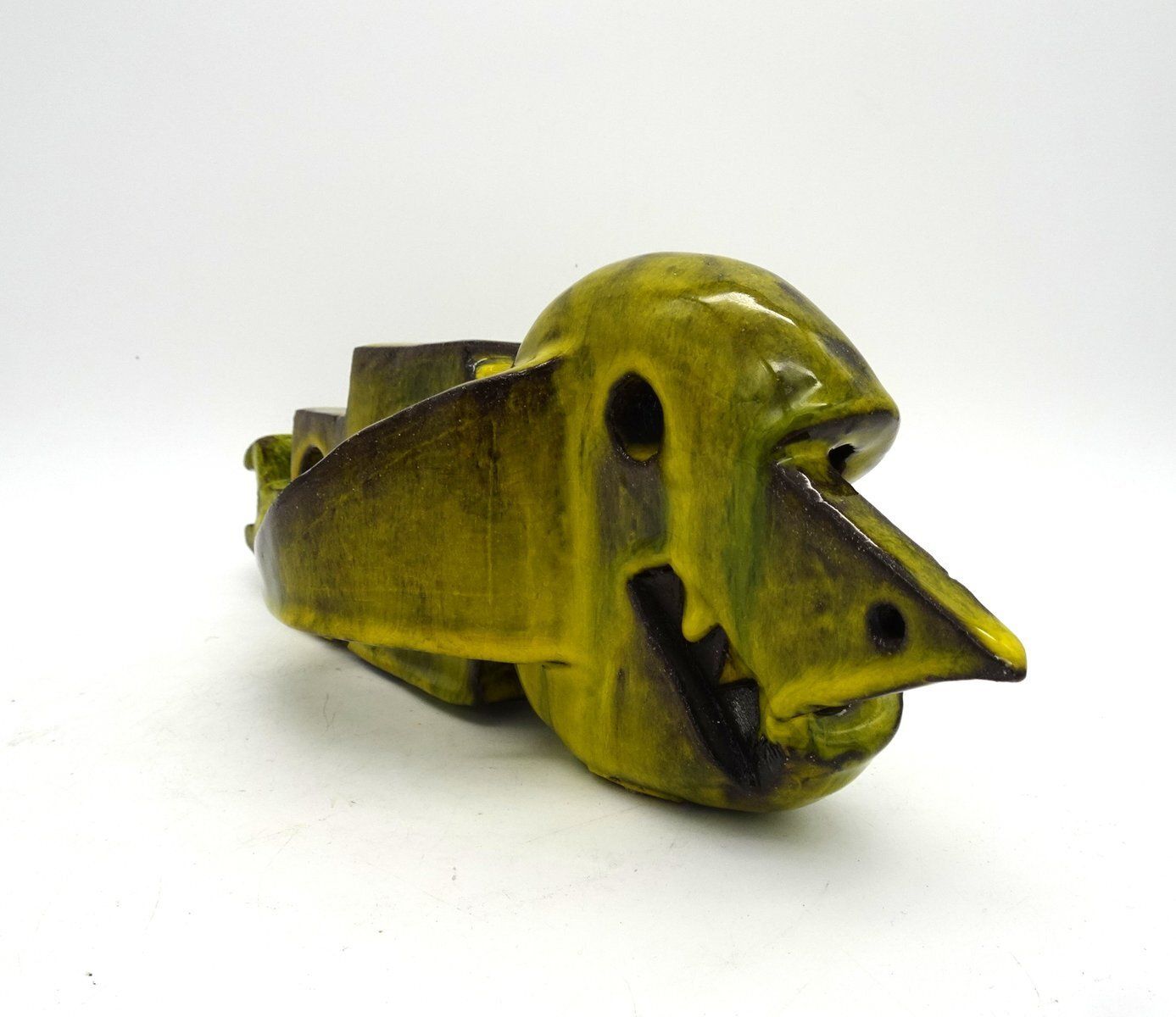 Mid Century Italian Cubist Ceramic Fish Sculpture, 1960s photo vintage