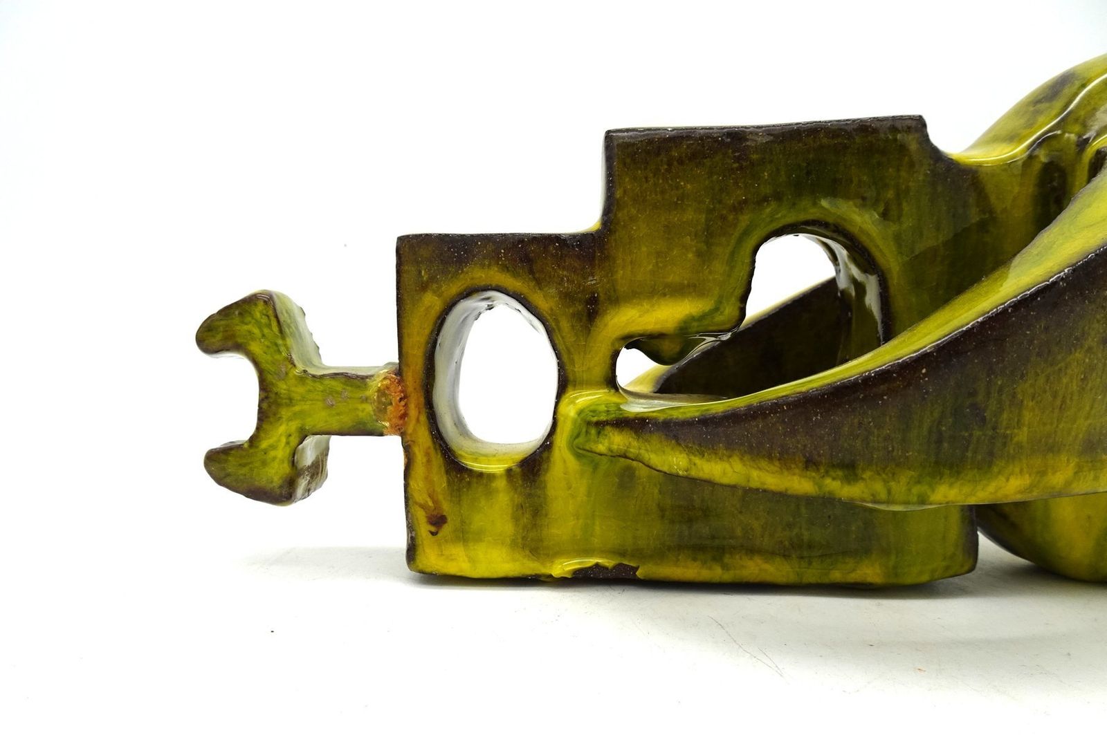 photo furniture Mid Century Italian Cubist Ceramic Fish Sculpture, 1960s