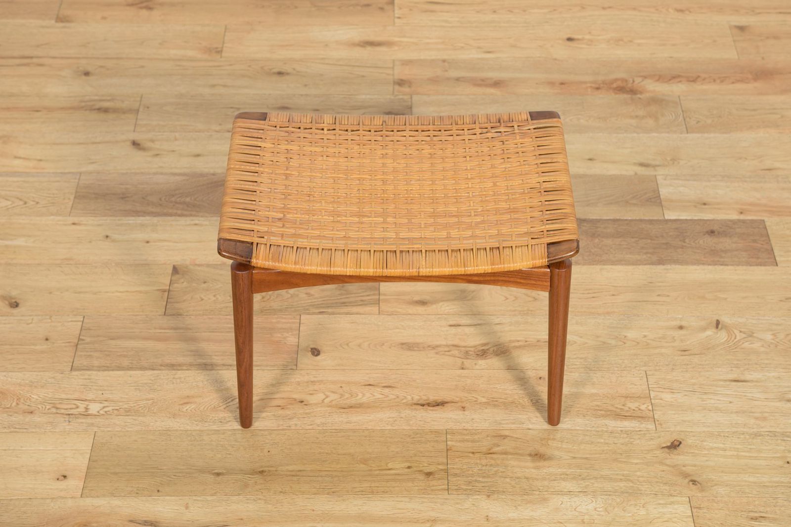 Mid Century Modern Teak Stool By Sigfrid Omann For ølholm Furniture Factory, 1950s photo vinterior