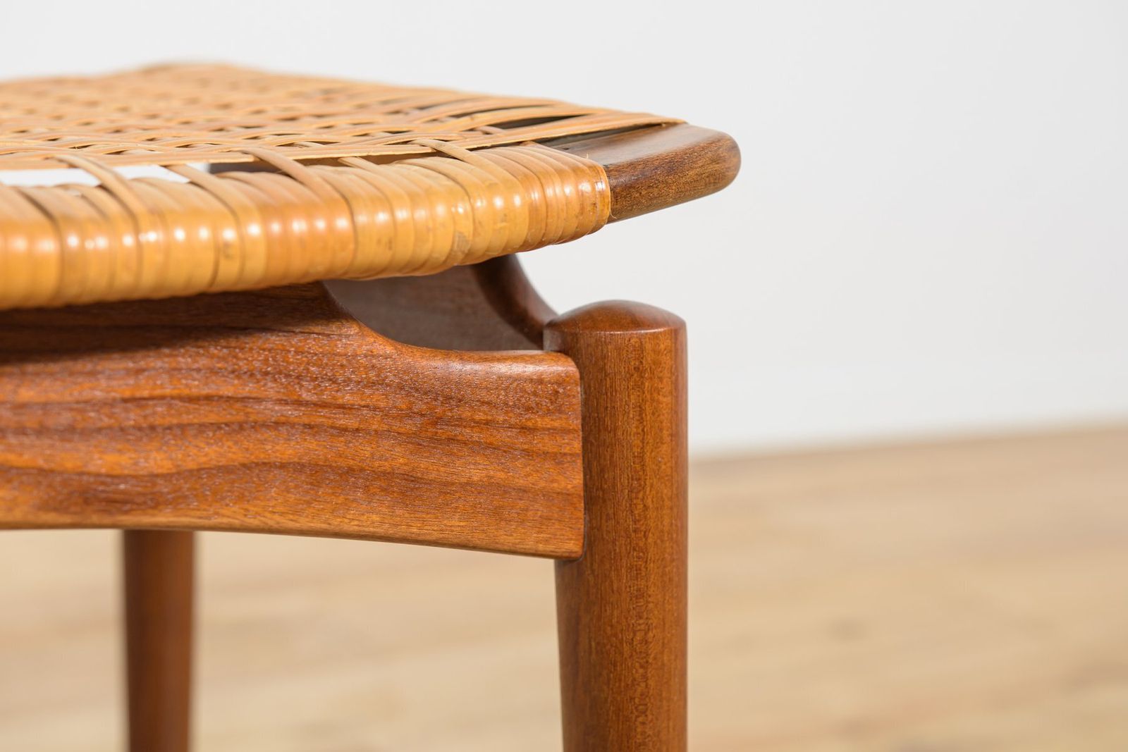 photo for sale Mid Century Modern Teak Stool By Sigfrid Omann For ølholm Furniture Factory, 1950s